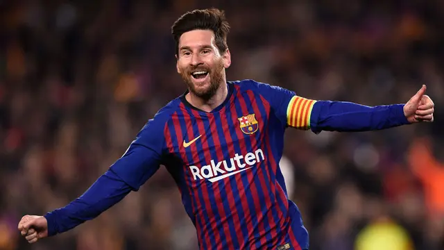 Lionel Messi (La Pulga) sewaktu membela FC Barcelona.