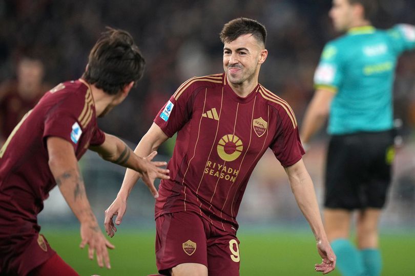 Selebrasi Stephan El Shaarawy dalam laga Serie A antara AS Roma vs Genoa, Sabtu (18/1/2025).