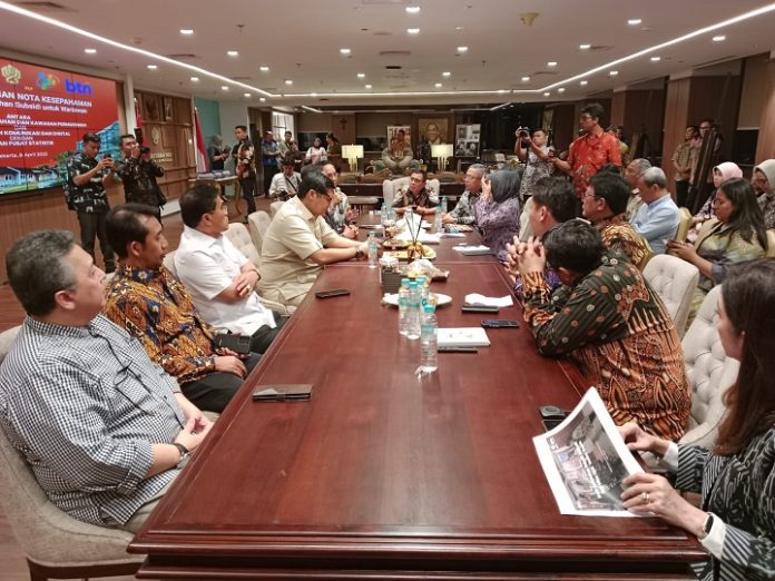 Pertemuan Menteri Perumahan, Maruarar Sirait dengan PWI terkait rumah subsidi untuk wartawan.