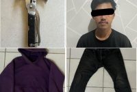 Pelaku saat di amankan Anggota Polres Tanah Bumbu bersama Barang Bukti. foto Istimewa.