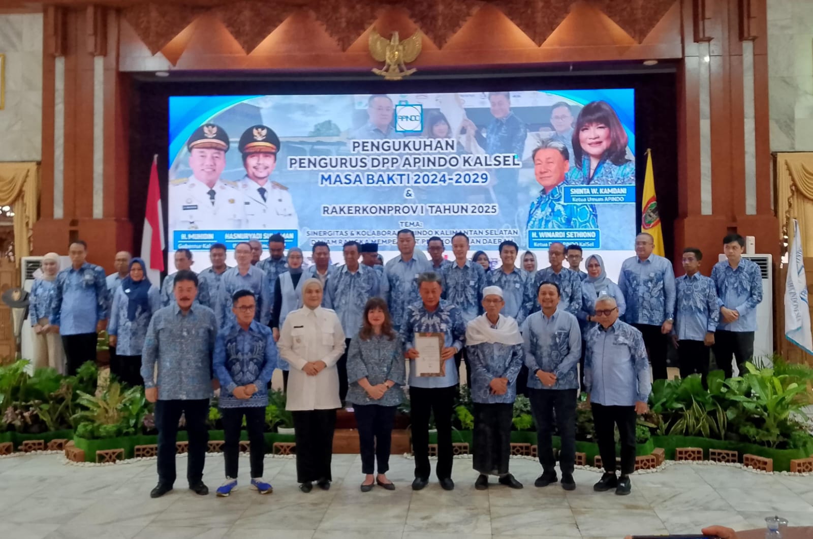 Pengukuhan Pengurus Dewan Pimpinan Provinsi (DPP) Apindo Kalimantan Selatan masa bakti 2024–2029.