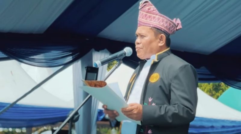 Wakil Ketua DPRD Tanbu, H Hasanuddin saat membacakan sambutannya di hari jadi Kabupaten Tanbu ke-22.