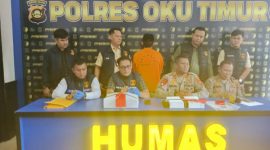 Konferensi Pers Polres OKU Timur, Sumatera Selatan, Selasa 29/04/25