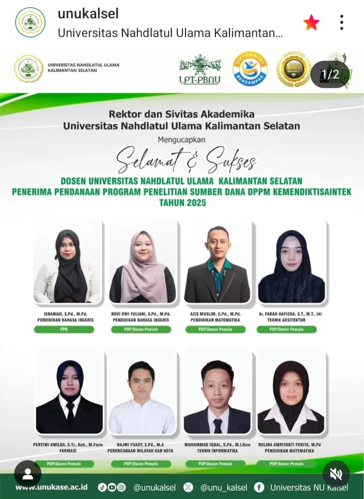 Delapan dosen UNUKASE raih hibah nasional riset Kemendikbudristek 2025, bukti komitmen kuat dalam pendidikan dan pengabdian.