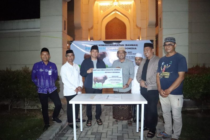Bupati Tanah Bumbu serahkan sapi kurban Presiden di Masjid Al-Falah, pastikan distribusi amanah bersama tokoh masyarakat.