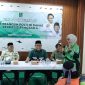 Ketua BPIP Suripno Sumas (tengah) bersama peserta dan narasumber dalam Dialog Interaktif bertema “Membangun Politik Damai Berbasis Pancasila” yang digelar di Aula DPW PKB Kalimantan Selatan, Rabu (30/7/2025). Acara ini diikuti komunitas ojek online dari berbagai platform.