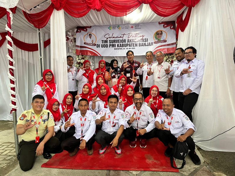 UDD PMI Kabupaten Banjar jalani akreditasi di Martapura pada 5–6 Juli 2025 guna tingkatkan mutu pelayanan donor dan transfusi darah.