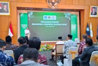 Suasana peluncuran Program Beasiswa Cendekia BAZNAS (BCB) 2025 di Graha Utama Kemendikdasmen, Tanah Abang, Jakarta Pusat, Senin (4/8/2025). Acara ini dihadiri pimpinan BAZNAS, pejabat Kemendikbudristek, serta perwakilan perguruan tinggi mitra dari seluruh Indonesia. (Foto: Humas UNUKASE)