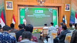 Suasana peluncuran Program Beasiswa Cendekia BAZNAS (BCB) 2025 di Graha Utama Kemendikdasmen, Tanah Abang, Jakarta Pusat, Senin (4/8/2025). Acara ini dihadiri pimpinan BAZNAS, pejabat Kemendikbudristek, serta perwakilan perguruan tinggi mitra dari seluruh Indonesia. (Foto: Humas UNUKASE)