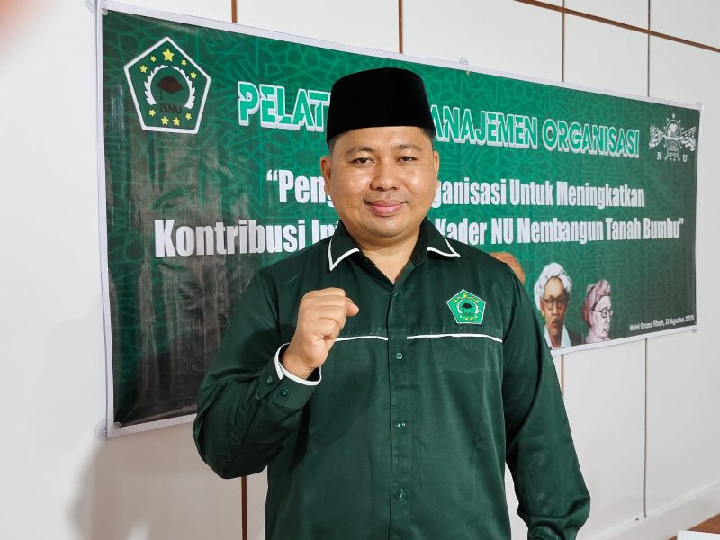 Ketua ISNU Tanah Bumbu, Muhammad Akram Sadli, saat menghadiri Pelatihan Manajemen Organisasi dan Rakercab ISNU Tanbu 2025 di Tanah Bumbu, Minggu (31/8/2025).