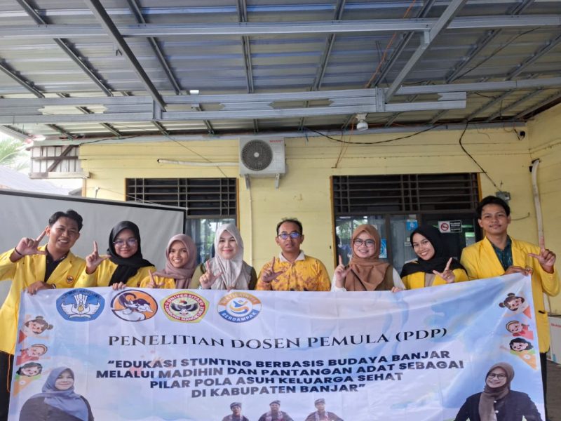 Dua dosen Keperawatan ULM lakukan penelitian edukasi stunting lewat madihin di Martapura Timur, Kabupaten Banjar, September 2025