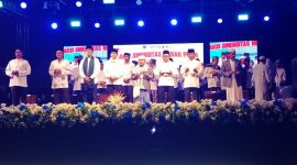 Pemerintah Kabupaten Tanah Bumbu menggelar Aksi Sinergitas Merah Putih dan peringatan Maulid Nabi di Lapangan Kersik Putih Jumat 12-09-2025