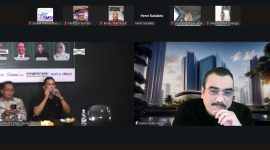 Prof. Dr. Harris Arthur Hedar (kanan) saat menyampaikan pandangan dalam Dialog Nasional bertema “Media Baru: Peluang dan Tantangannya” yang digelar secara hybrid oleh Serikat Media Siber Indonesia (SMSI), Selasa (7/10/2025).