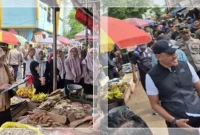 Suasana sidak Bupati bersama Tim Pengendalian Inflasi Daerah (TPID) dan jajaran Forkopimda Tanah Laut untuk memastikan ketersediaan bapokting menjelang akhir tahun, Jumat (7/11/2025).