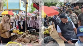 Suasana sidak Bupati bersama Tim Pengendalian Inflasi Daerah (TPID) dan jajaran Forkopimda Tanah Laut untuk memastikan ketersediaan bapokting menjelang akhir tahun, Jumat (7/11/2025).