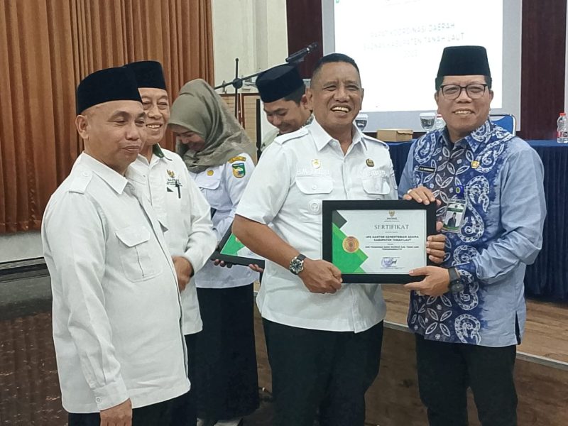 Wakil Bupati Tanah Laut HM Zazuli dalam Rakorda BAZNAS Kabupaten Tanah Laut di Aula Algoritma, Rabu (5/11/2025).