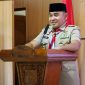 Bupati Tanah Laut H. Rahmat Trianto membuka Muscab Gerakan Pramuka 2025 di Aula Rakat Mufakat Hutan Jati, Jumat (14/11/2025).