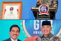 Bupati Tanah Laut H. Rahmat Trianto saat menerima penghargaan Top Government Public Relations (GPR) Award 2025 di The Sultan Hotel Residence, Jakarta Pusat, Selasa (4/11/2025).