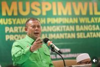 Ketua DPW PKB Kalsel, Dr. H. Cucun Ahmad Syamsurijal, M.A.P., saat membuka Musyawarah Pimpinan Wilayah (Muspimwil) PKB Kalimantan Selatan di Banjarmasin, Jumat (14/11/2025).
