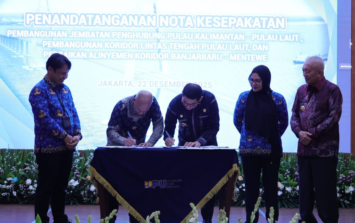 Penandatanganan MoU pembangunan jembatan Kalimantan–Pulau Laut mempercepat infrastruktur, akses transportasi, dan pertumbuhan ekonomi