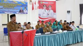 Asisten Bidang Pemerintahan dan Kesejahteraan Rakyat Setda Tanah Bumbu, M. Putu Wisnu Wardhana, menyampaikan sambutan Bupati Tanah Bumbu saat membuka Musrenbang RKPD Tahun Rencana 2027.