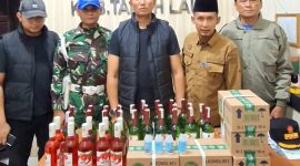 Minuman Keras yang diamankan Satpol PP Tanah Laut. (Foto : Humas Satpol PP Tanah Laut)