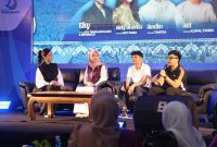Talkshow Entrepreneur dalam rangka Aksi Inovasi Tanbu 2026 yang digelar di Ruang Terbuka (Samping KFC) Simpang Empat, Kamis (02/04/2026), menghadirkan pengusaha muda lokal sebagai narasumber.