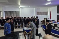 Prosesi pelantikan pejabat dan PNS Tanah Laut berlangsung khidmat di Pelaihari, dipimpin langsung Bupati Rahmat Trianto.