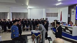 Prosesi pelantikan pejabat dan PNS Tanah Laut berlangsung khidmat di Pelaihari, dipimpin langsung Bupati Rahmat Trianto.