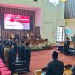 Suasana rapat paripurna DPRD Kabupaten Tanah Bumbu dalam rangka peringatan Hari Jadi ke-23, Senin (06/04/2026) di ruang utama dewan.