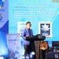 Bupati Tanah Bumbu, Andi Rudi Latif, menyampaikan sambutan saat High Level Meeting (HLM) TP2DD 2026 di Mini Stage EXPO Tanbu, Simpang Empat, Minggu (05/04/2026)