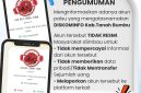 Poster resmi peringatan dari Diskominfo SP Kabupaten Tanah Bumbu terkait maraknya akun palsu yang mengatasnamakan instansi pemerintah, disertai contoh nomor dan percakapan yang digunakan pelaku untuk melakukan penipuan.