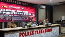 Tim Puslitbang Mabes Polri saat melaksanakan kegiatan penelitian terkait penanganan unjuk rasa di Polres Tanah Bumbu, Senin (04/05/2026).