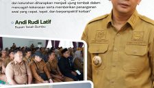 Bupati Tanah Bumbu, Andi Rudi Latif, menegaskan pentingnya pemahaman, keterampilan, dan kepekaan sosial bagi aparatur desa saat pelatihan pencegahan dan penanganan kekerasan terhadap perempuan dan anak di Simpang Empat, Senin (04/05/2026).