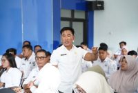 Peserta dari SKPD dan kecamatan mengikuti Monitoring dan Evaluasi PPID serta SP4N-LAPOR! yang digelar Diskominfo SP Tanah Bumbu di Gunung Tinggi, Batulicin, Rabu (06/05/2026).