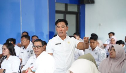 Peserta dari SKPD dan kecamatan mengikuti Monitoring dan Evaluasi PPID serta SP4N-LAPOR! yang digelar Diskominfo SP Tanah Bumbu di Gunung Tinggi, Batulicin, Rabu (06/05/2026).