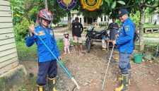 Personel Damkar Tanah Laut Sektor Takisung saat mengamankan seekor ular kobra hitam yang masuk ke rumah warga di Desa Batilai, Senin (11/05/2026). (Foto : Humas satpol pp dan damkar tala)