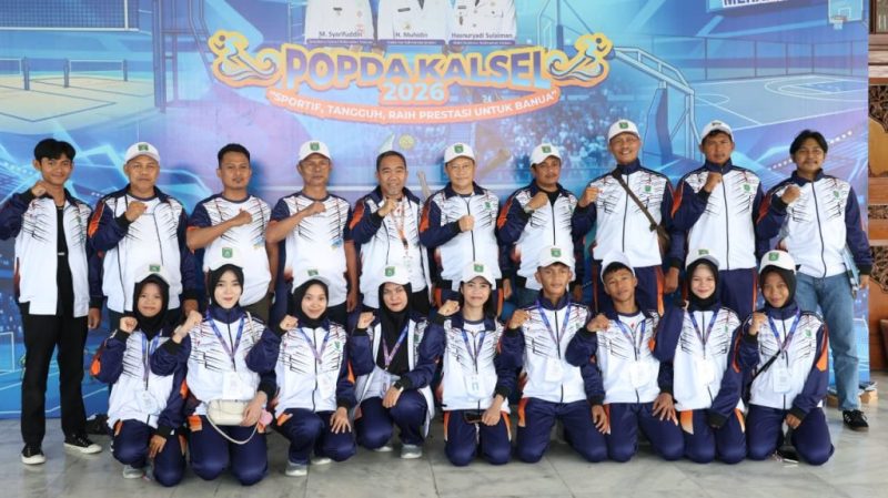 Kontingen atlet pelajar Kabupaten Tanah Bumbu mengikuti ajang POPDA Tingkat Provinsi Kalimantan Selatan Tahun 2026 di Banjarmasin, 18–24 Mei 2026.