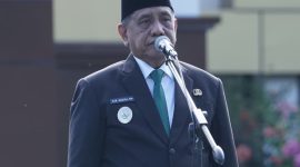 Bupati Tanah Laut, H.Zazuli Saat Membacakan Pidato resmi Menteri Komunikasi dan Digital RI.