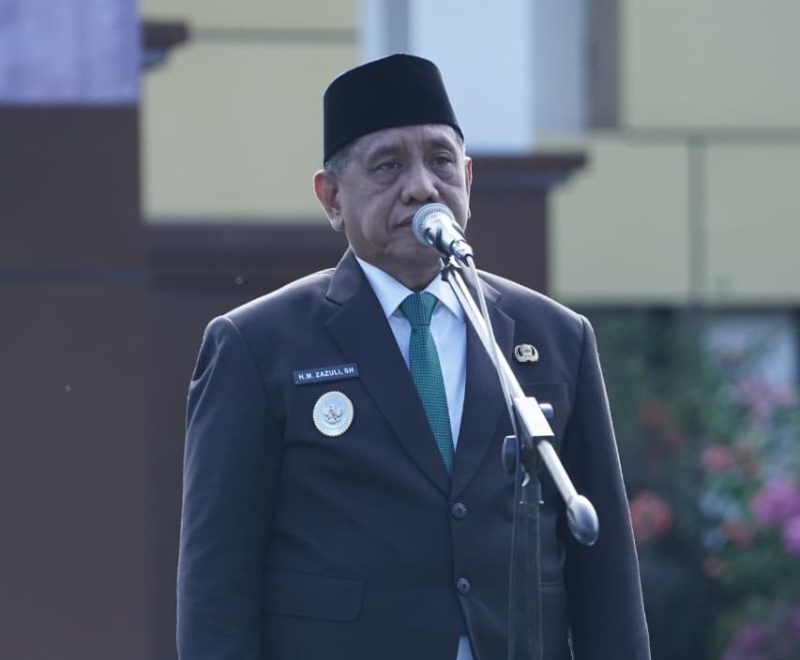 Bupati Tanah Laut, H.Zazuli Saat Membacakan Pidato resmi Menteri Komunikasi dan Digital RI.