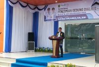 Bupati Tanah Bumbu Andi Rudi Latif menyampaikan pidato saat peresmian Gedung Dialisis RSUD dr. Andi Abdurrahman Noor, Senin (01/06/2026).