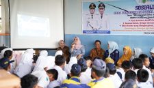 Sosialisasi penggunaan media sosial yang benar yang digelar Gatriwara Tanah Bumbu di SMP Negeri 5 Simpang Empat, Desa Baroqah, Selasa (04/08/2026).
