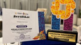 penghargaan The Most Interactive Category pada Apkasi Otonomi Expo 2026 di ICE BSD, Tangerang, Sabtu (29/08/2026).