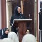 Ketua TP PKK Kabupaten Tanah Bumbu Andi Irmayani Rudi Latif menghadiri Peringatan Maulid Nabi Muhammad SAW Tahun 2026 di Gedung Aksi Merah Putih Kapet, Simpang Empat, Selasa (1/9/2026).