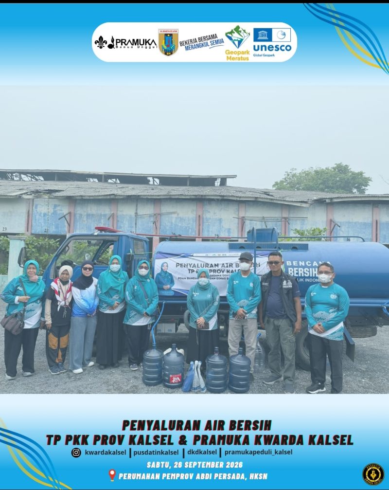 TP PKK Provinsi Kalimantan Selatan bergerak cepat menyalurkan air bersih kepada warga di sejumlah wilayah Kota Banjarmasin