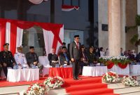 Wakil Bupati Kotabaru Syairi Mukhlis memimpin upacara peringatan Hari Kesaktian Pancasila di Halaman Kantor Bupati Kotabaru, Sebelimbingan, Kamis (1/10/2026).