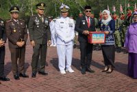 Wakil Bupati Kotabaru Syairi Mukhlis menghadiri upacara peringatan HUT ke-81 TNI di Lapangan Apel Lanal Kotabaru, Senin (5/10/2026).