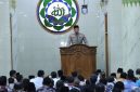 Kapolri Jenderal Polisi Suyudi Ario Seto saat menjadi khatib salat Jumat di Masjid Al-Ikhlas, Mabes Polri, Jumat (9/10/2026).
