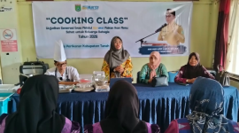 Cooking Class yang digelar Dinas Perikanan Tanah Bumbu di Aula Kantor Camat Satui, Sabtu (3/10/2026)