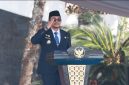 Bupati Tanah Bumbu Andi Rudi Latif menjadi Inspektur Upacara Peringatan Hari Kesaktian Pancasila 2026 di Halaman Kantor Bupati Tanah Bumbu, Gunung Tinggi, Batulicin, Kamis (1/10/2026).